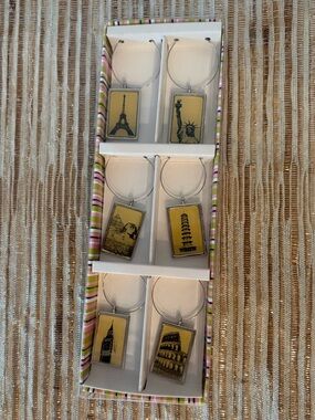 Travel Landmark Wine Charms - Set of 6